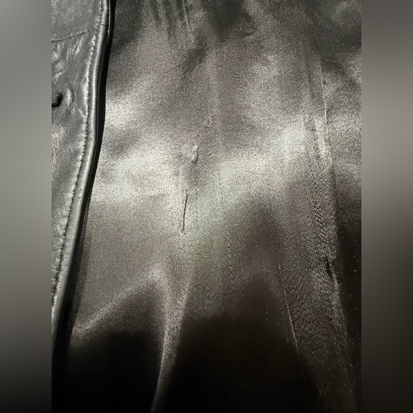 🥳🥳ST. JOHN Marie Grey Collection Leather Coat Jacket, Black - Picture 13 of 16